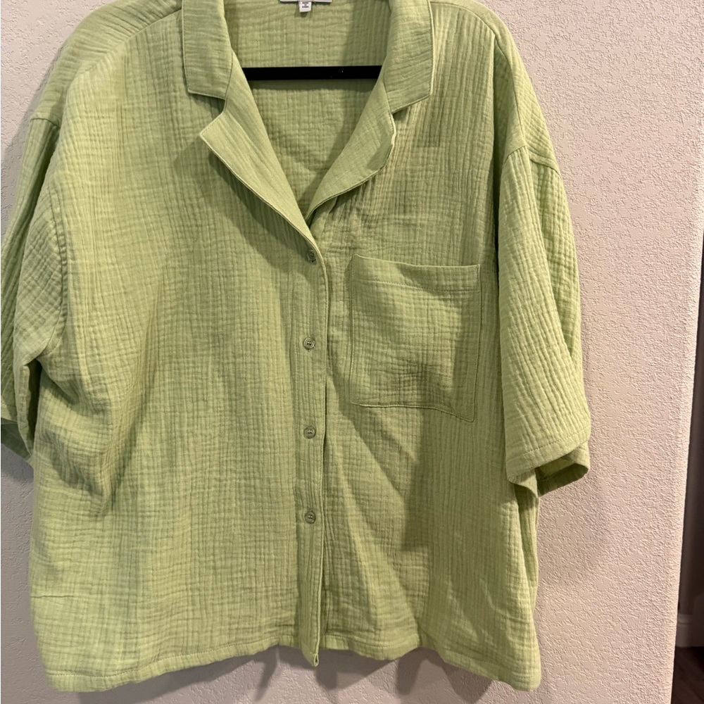 Fashion Nova Light Green Textured Top